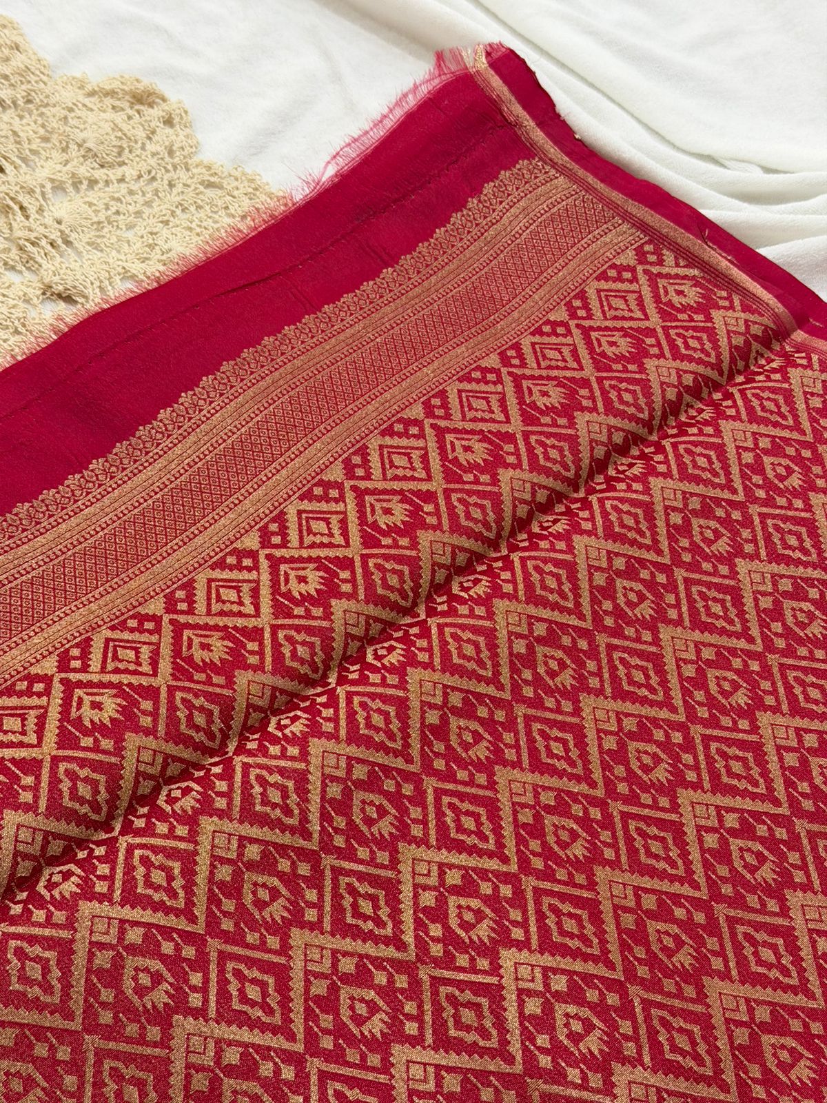 SEMI MASLEEN SAREE - PINK