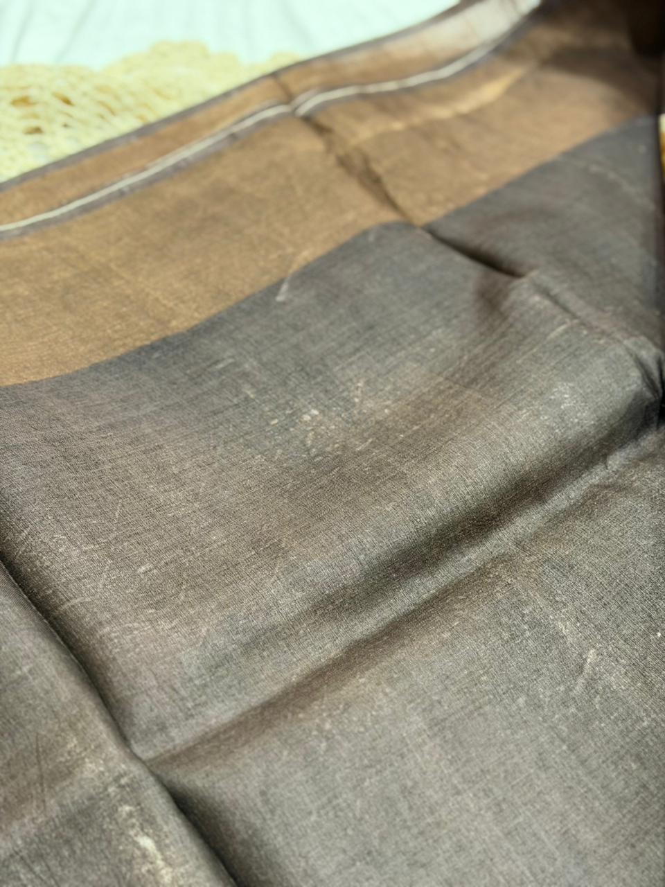 PURE TUSSAR SAREE - FLORAL PRINT