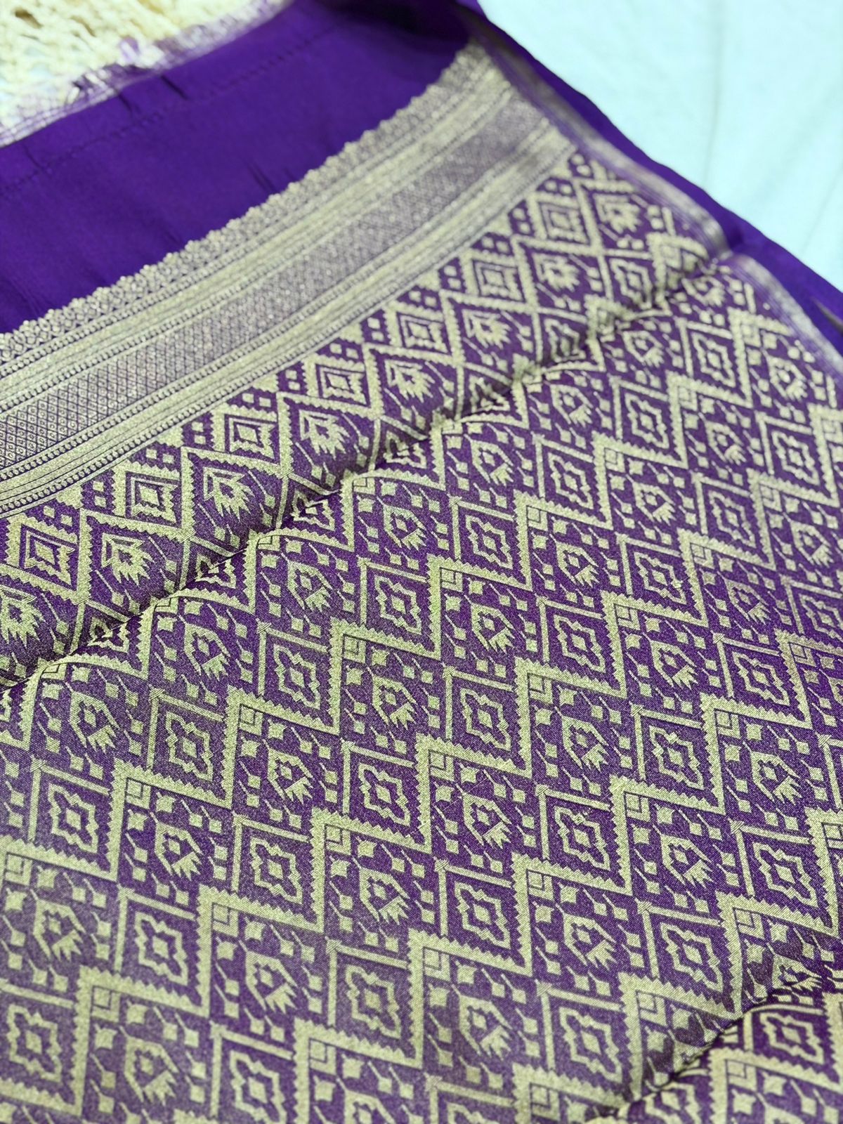 SEMI MASLEEN SAREE - PURPLE