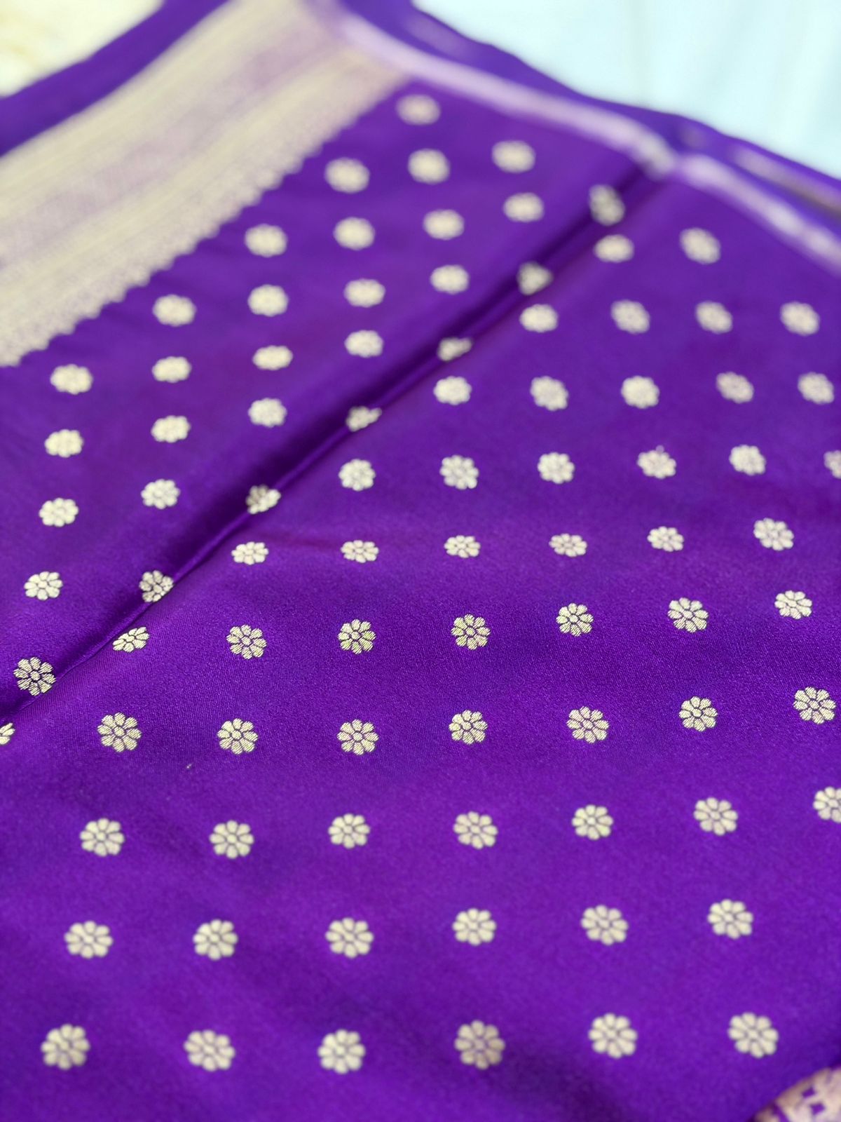 SEMI MASLEEN SAREE - PURPLE