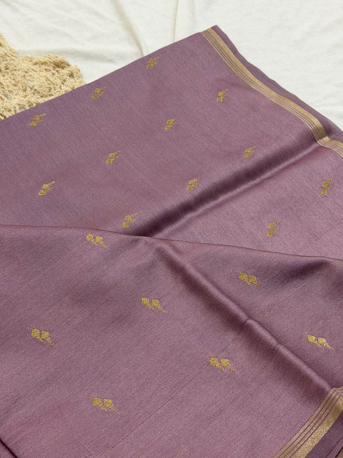 SEMI MASLEEN SAREE - LAVENDER