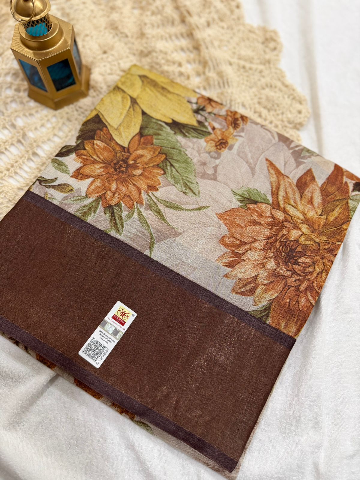 PURE TUSSAR SAREE - FLORAL PRINT