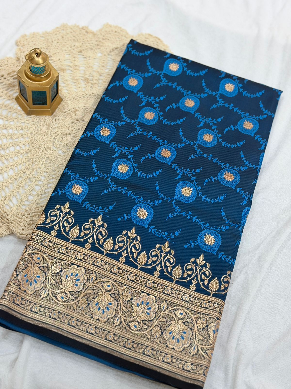 MASHRU SILK SAREE - ROYAL BLUE