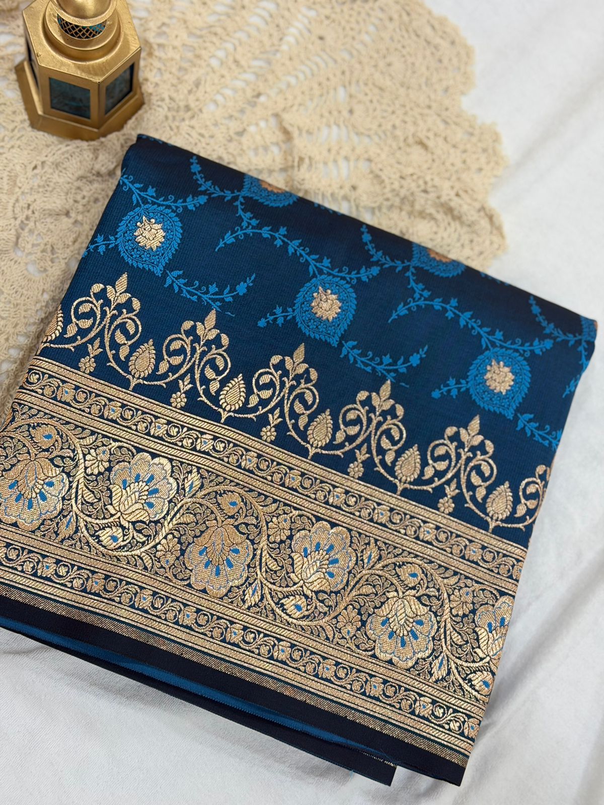 MASHRU SILK SAREE - ROYAL BLUE