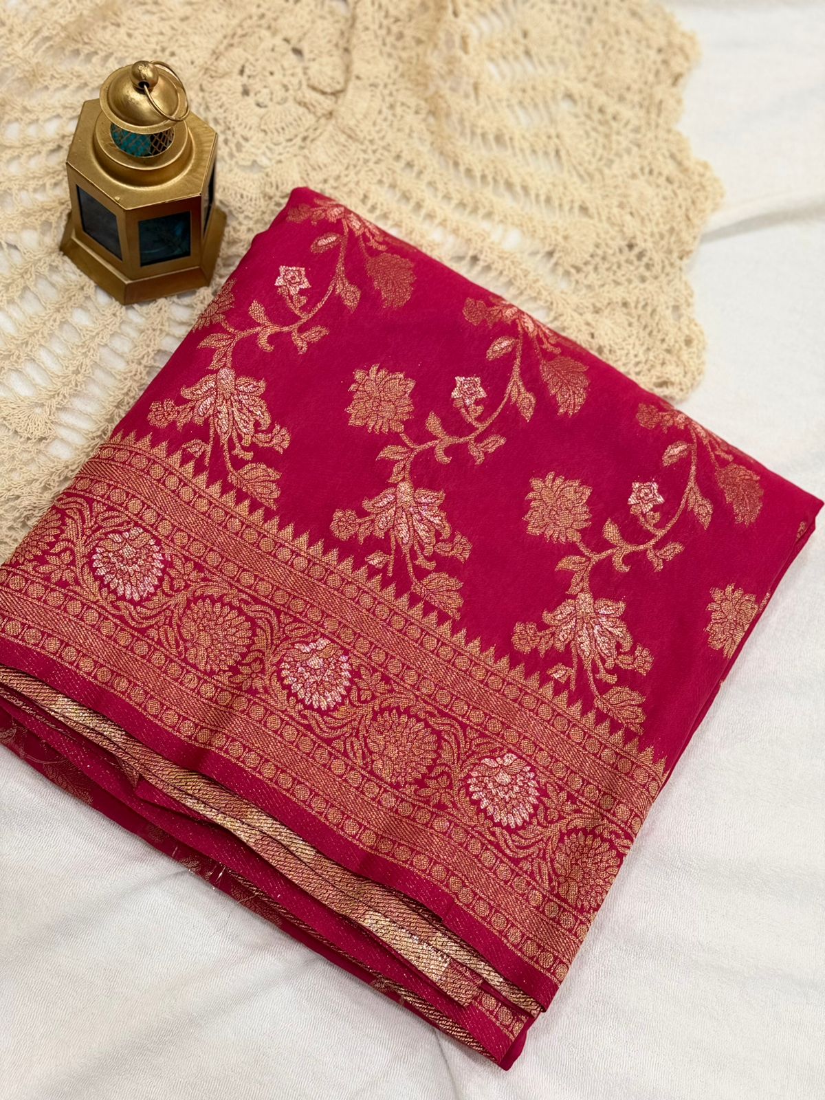 PINK BANARASI DOLA SILK SAREE