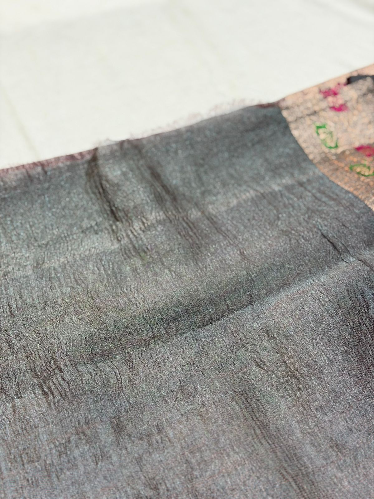 SEMI CRUSHED TISSUE SAREE