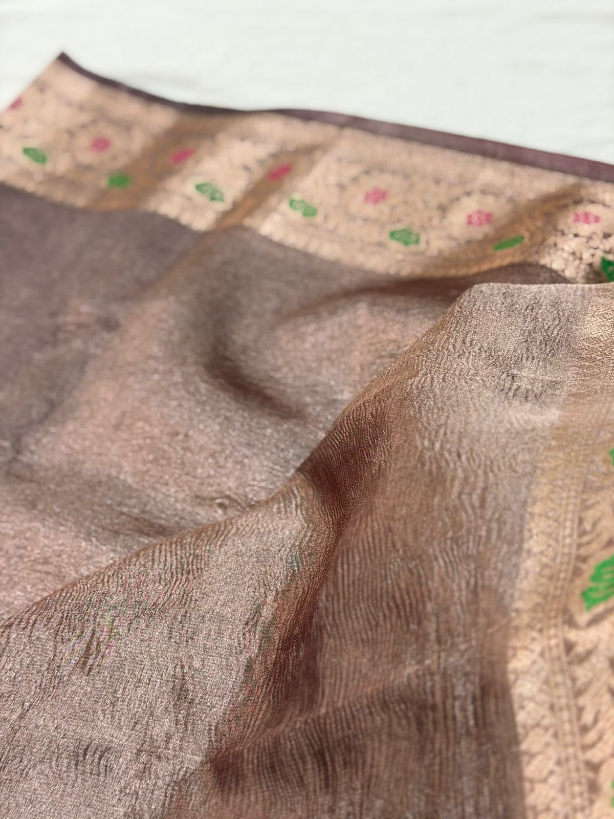 SEMI CRUSHED TISSUE SAREE