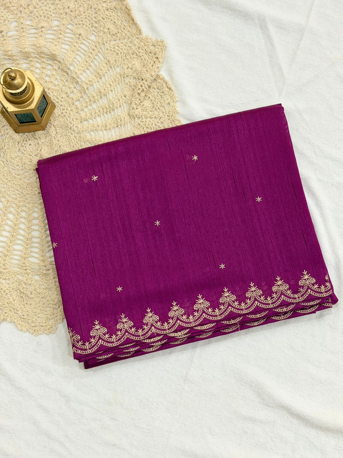 SEMI TUSSAR SAREE - MAGENTA COLOR
