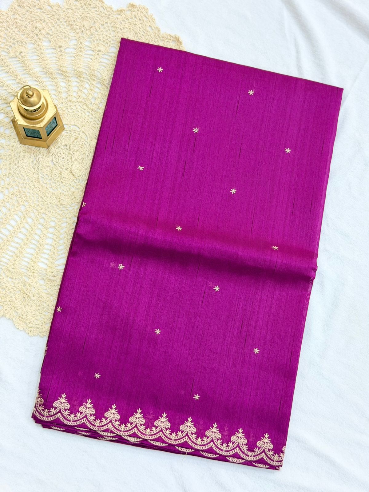 SEMI TUSSAR SAREE - MAGENTA COLOR