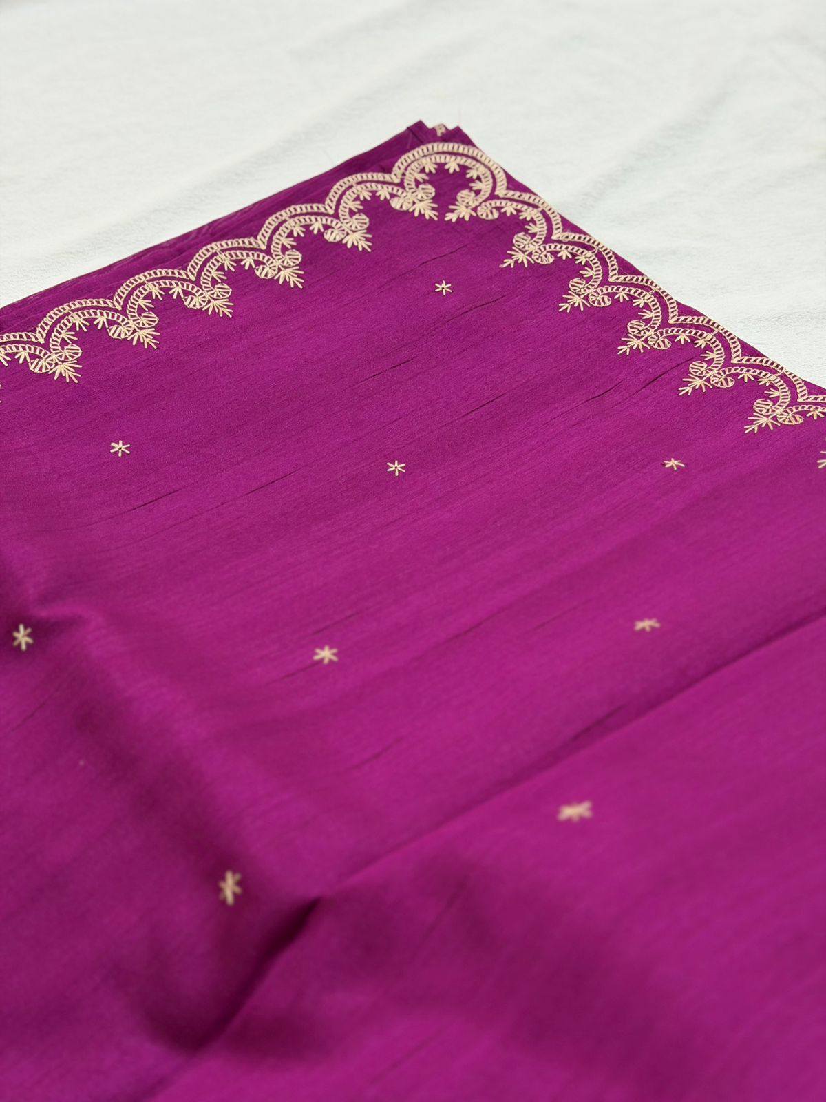 SEMI TUSSAR SAREE - MAGENTA COLOR