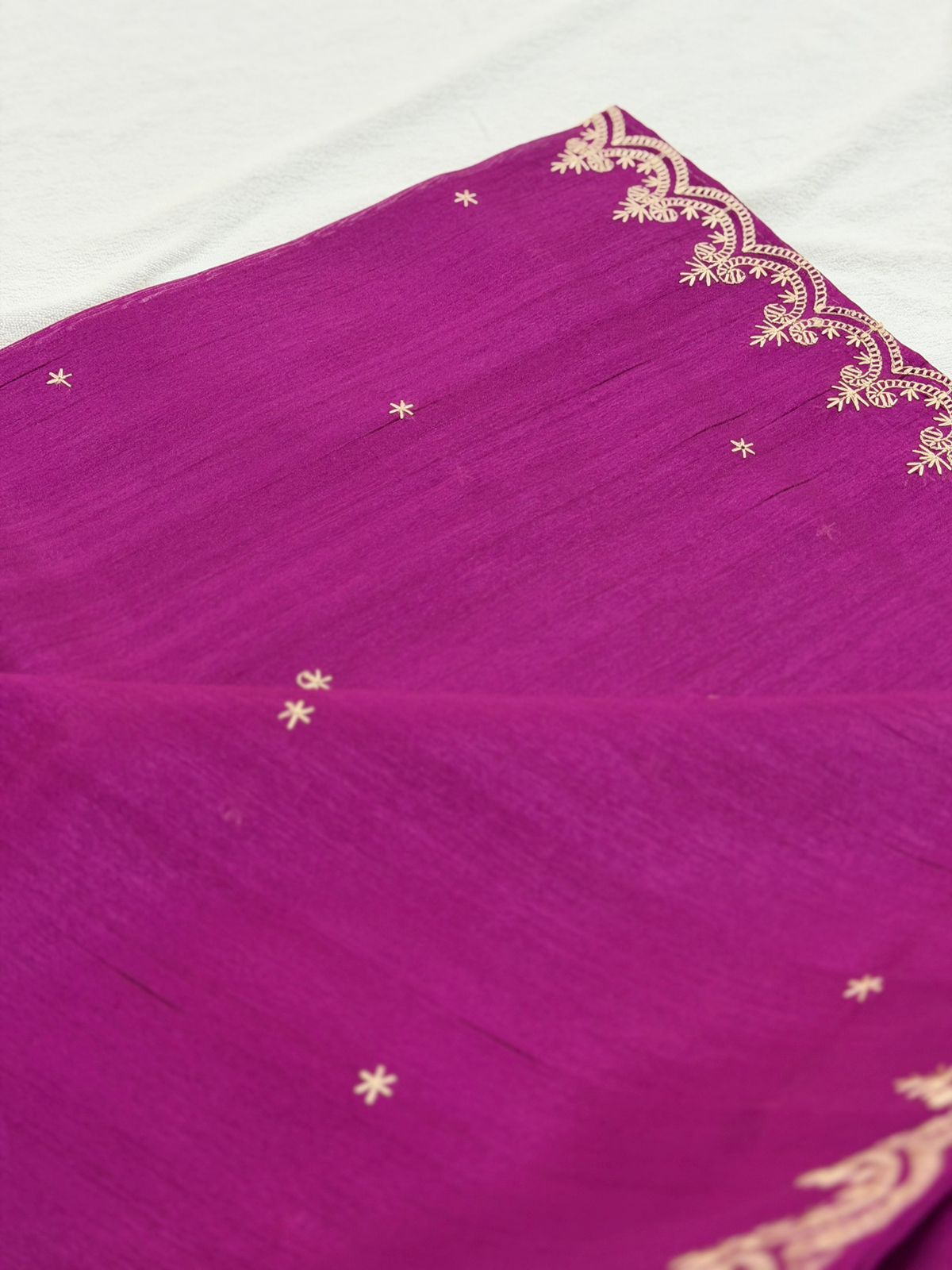 SEMI TUSSAR SAREE - MAGENTA COLOR