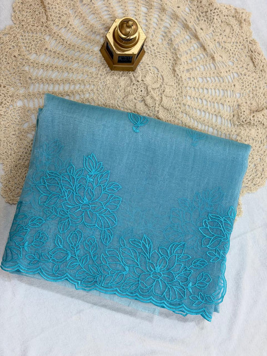 ART TISSUE SAREE - BLUE
