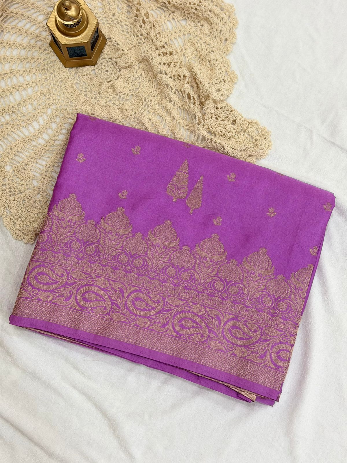 SEMI MUSHRU SILK - PURPLE COLOR