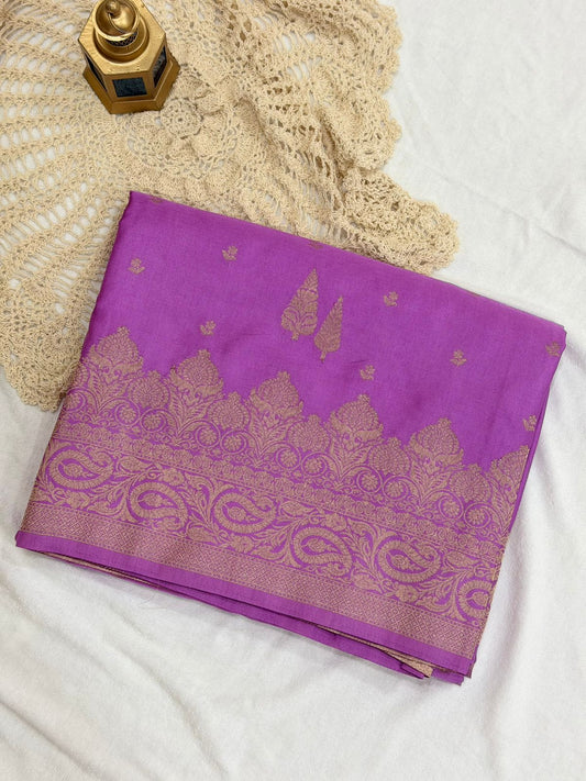 SEMI MUSHRU SILK - PURPLE COLOR