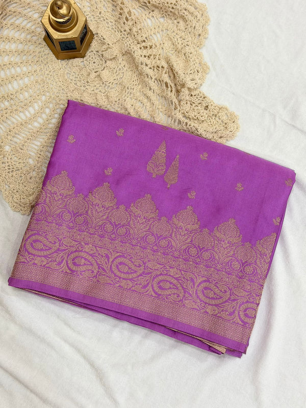 SEMI MUSHRU SILK - PURPLE COLOR