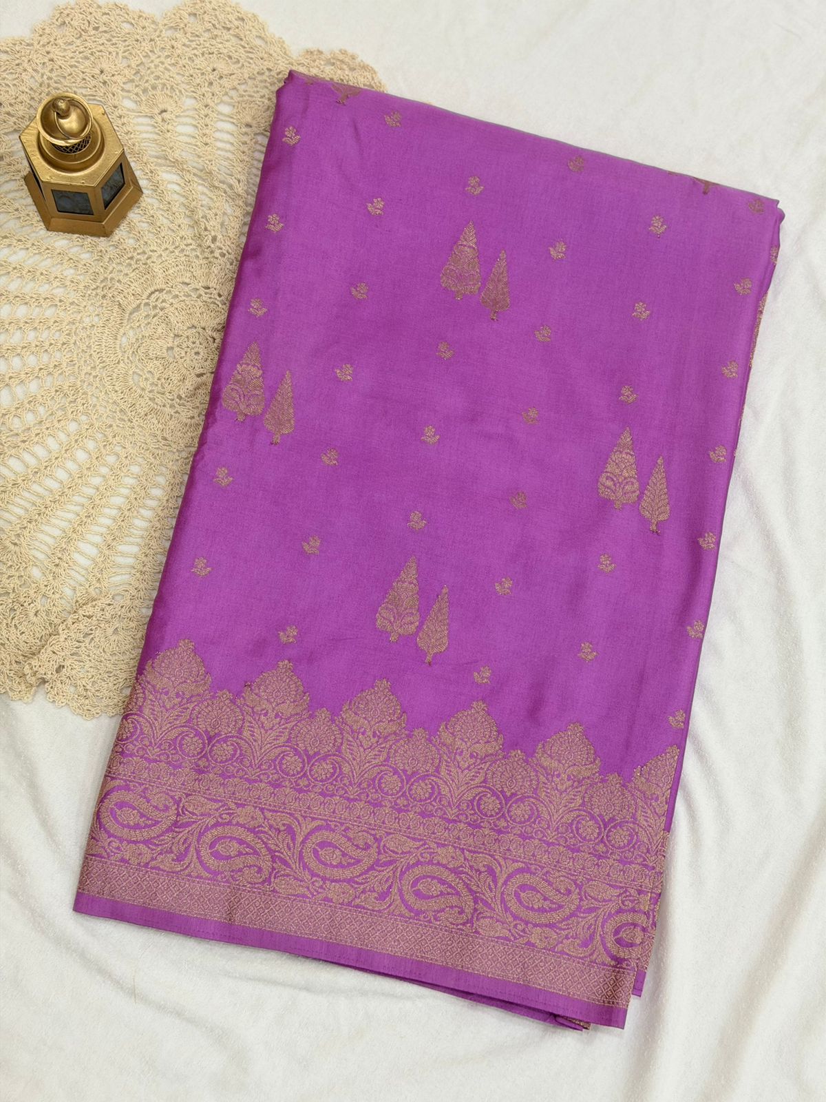 SEMI MUSHRU SILK - PURPLE COLOR
