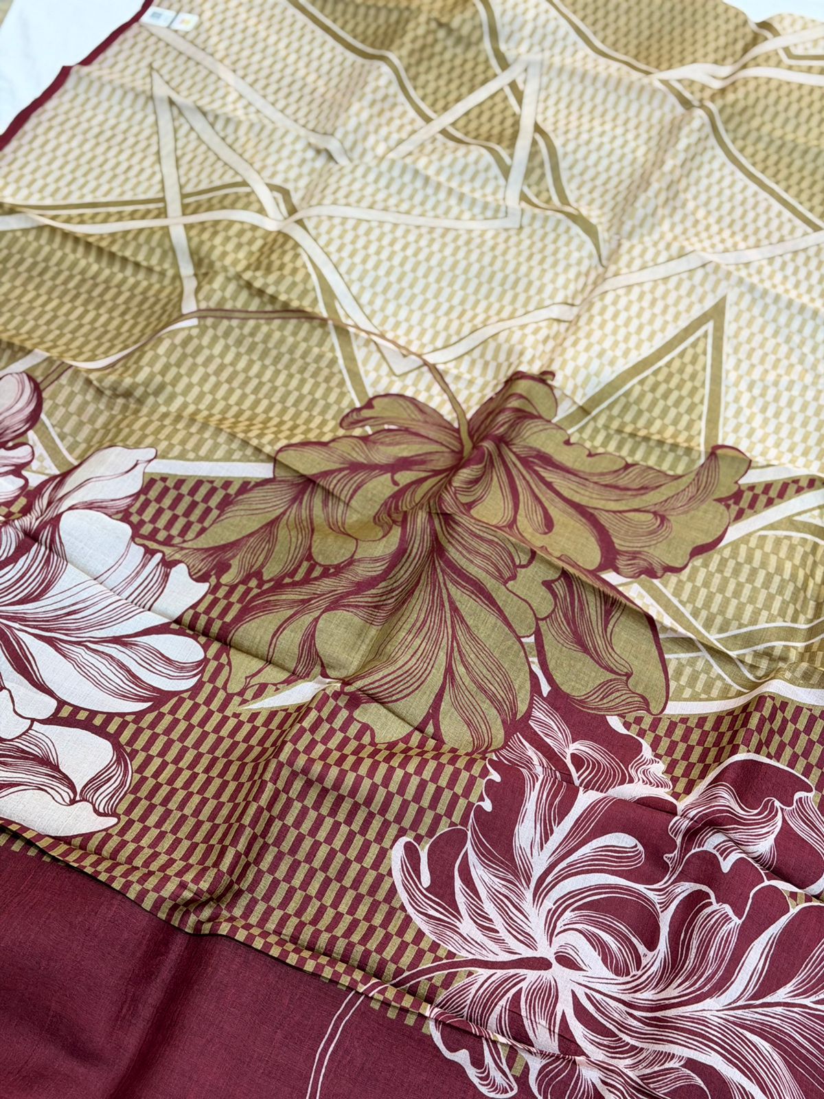 PURE TUSSAR SILK SAREE - BEIGE COLOR WITH MODERN TOUCH