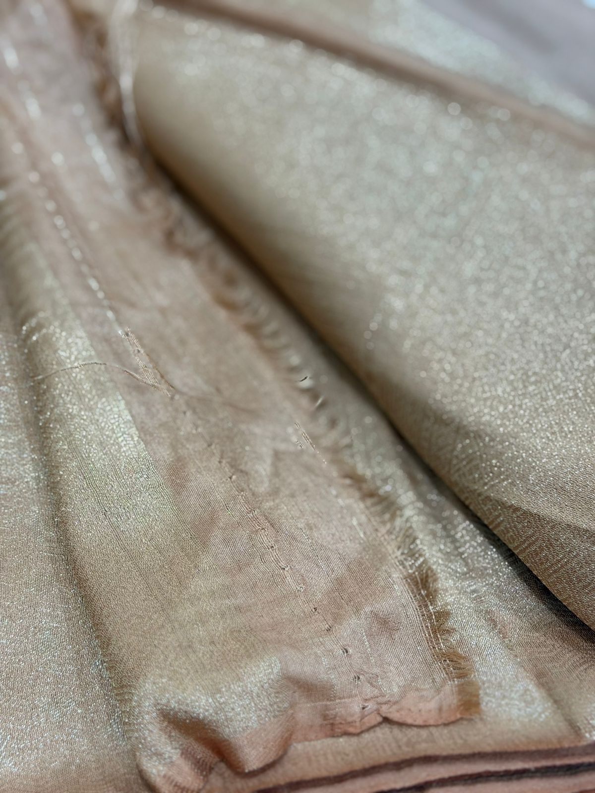 DIGITAL WEAVING SEMI SOFT SILK - PEACH BROWN FLORAL