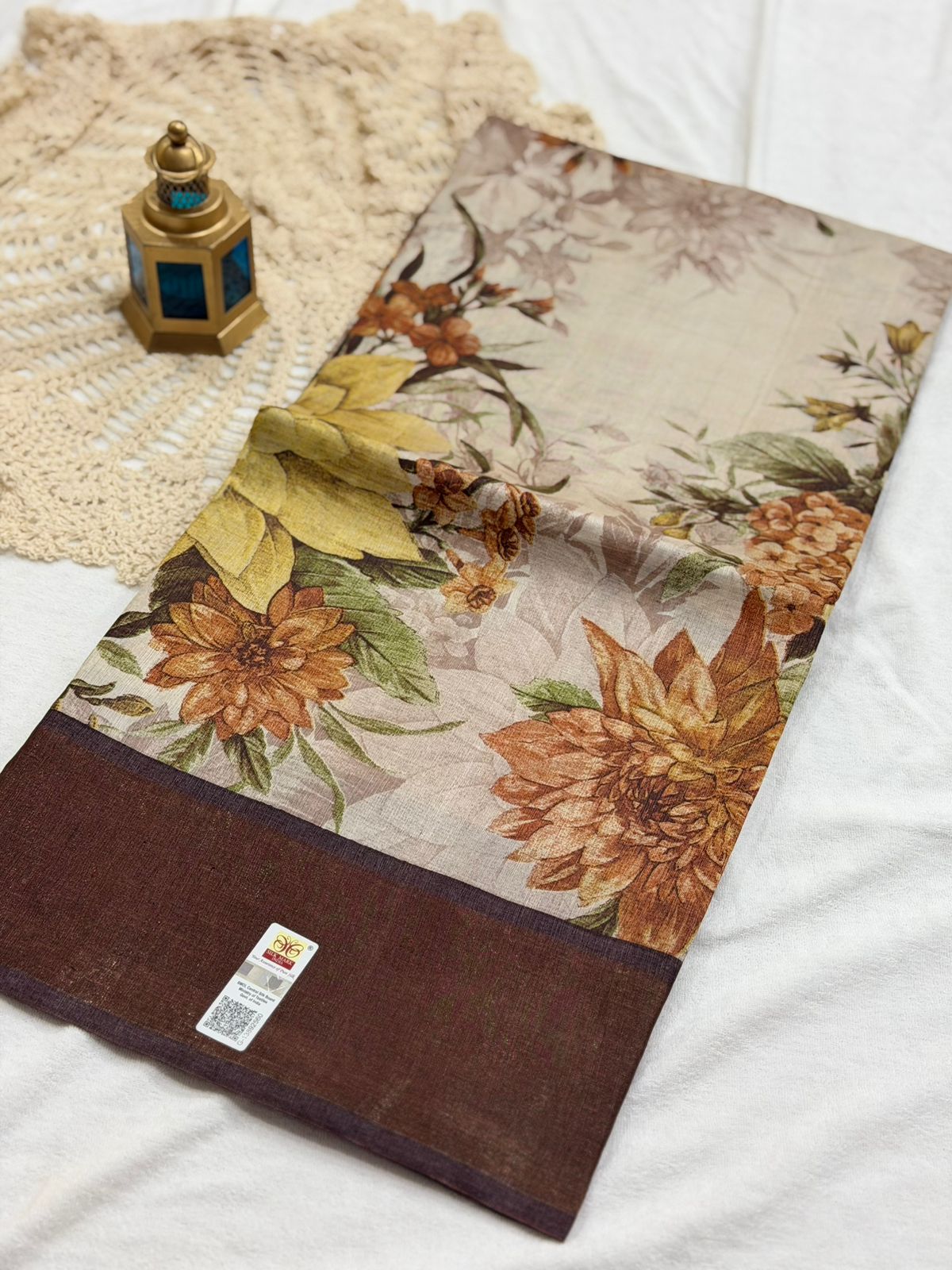 PURE TUSSAR SAREE - FLORAL PRINT