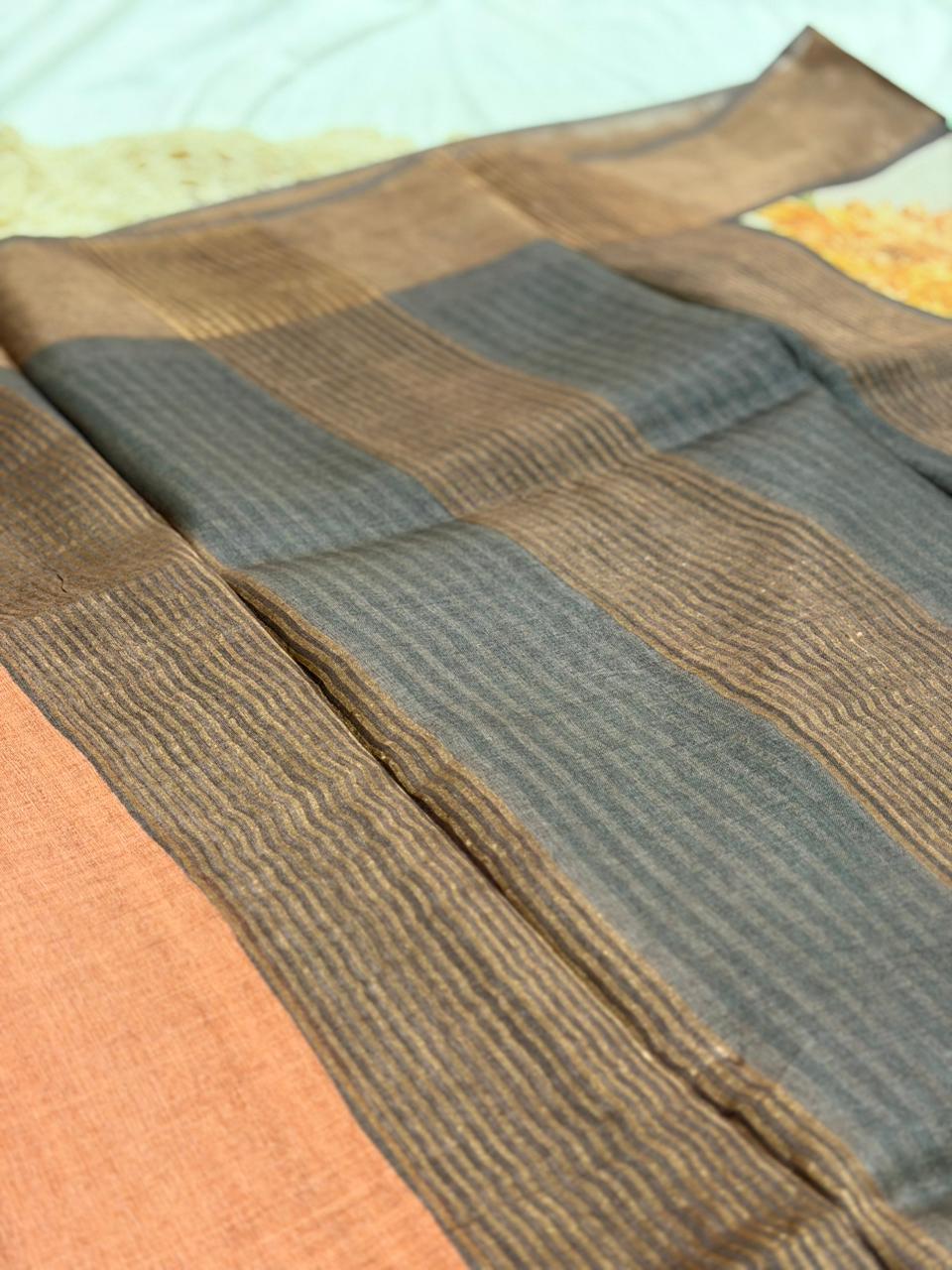 PURE TUSSAR SAREE - FLORAL PRINT