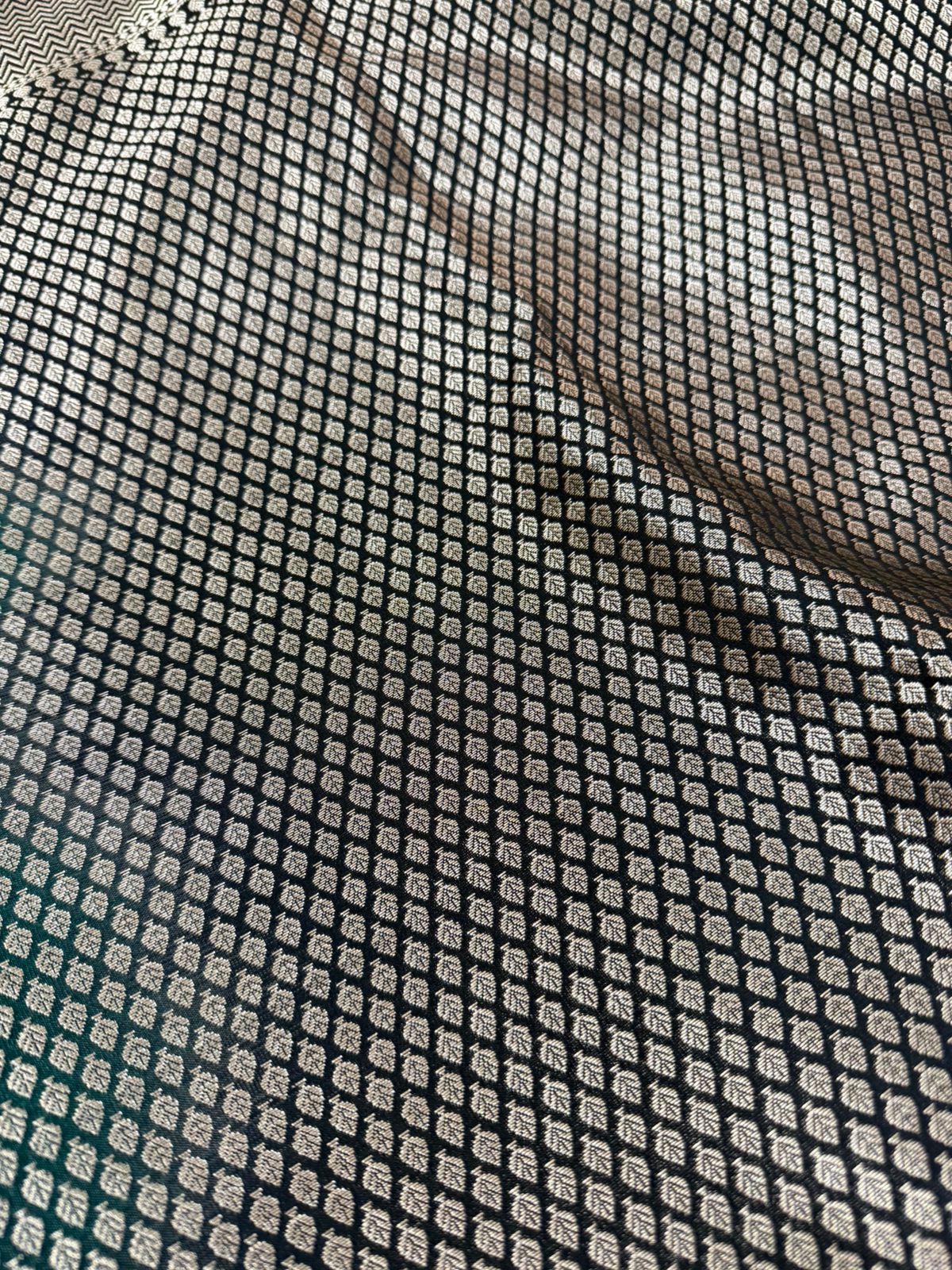 SEMI BANARASI JAAL SAREE - BLACK