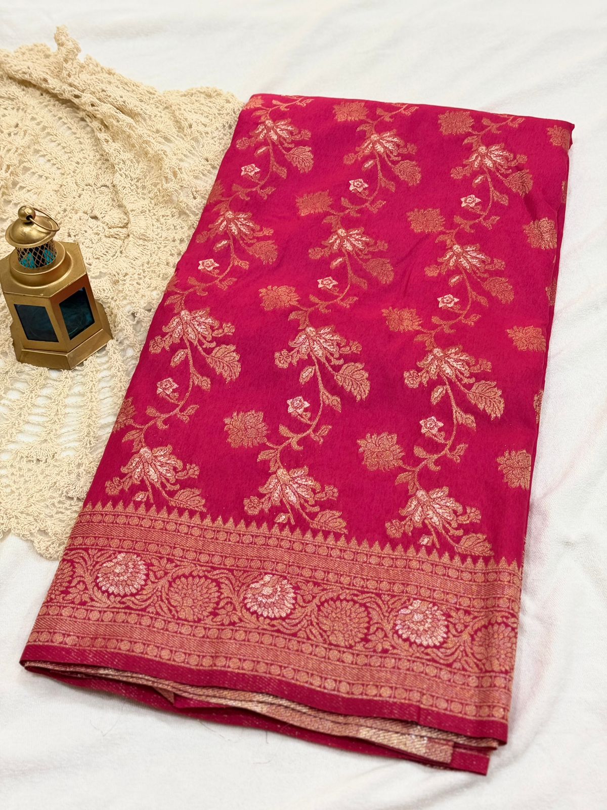 PINK BANARASI DOLA SILK SAREE